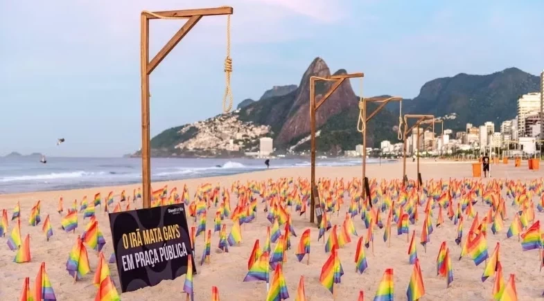 Protesto em Ipanema contra o Irã. Foto: Divulgação