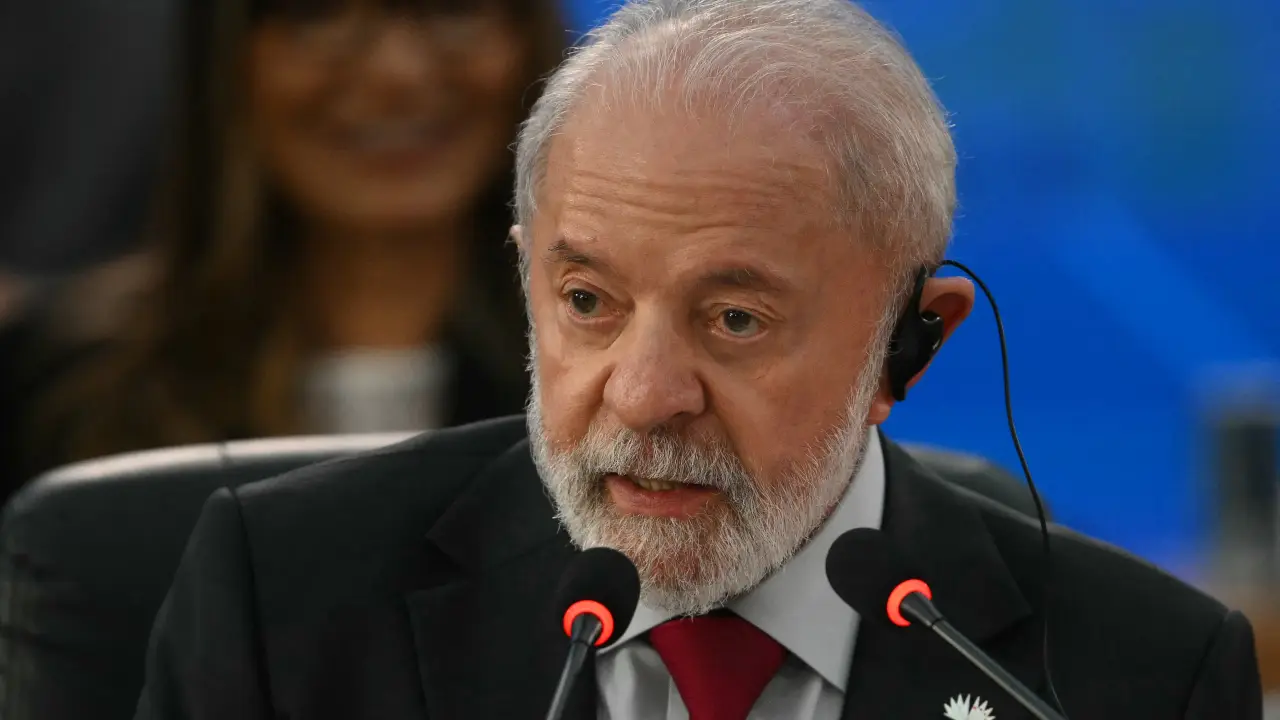 Presidente Lula durante conferência do Brics. Foto: Mauro PIMENTEL/AFP