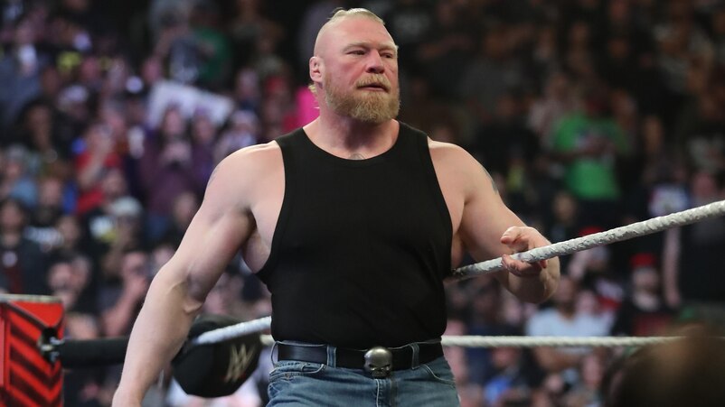 Lenda Brock Lesnar em evento de WWE. Foto: Getty Images